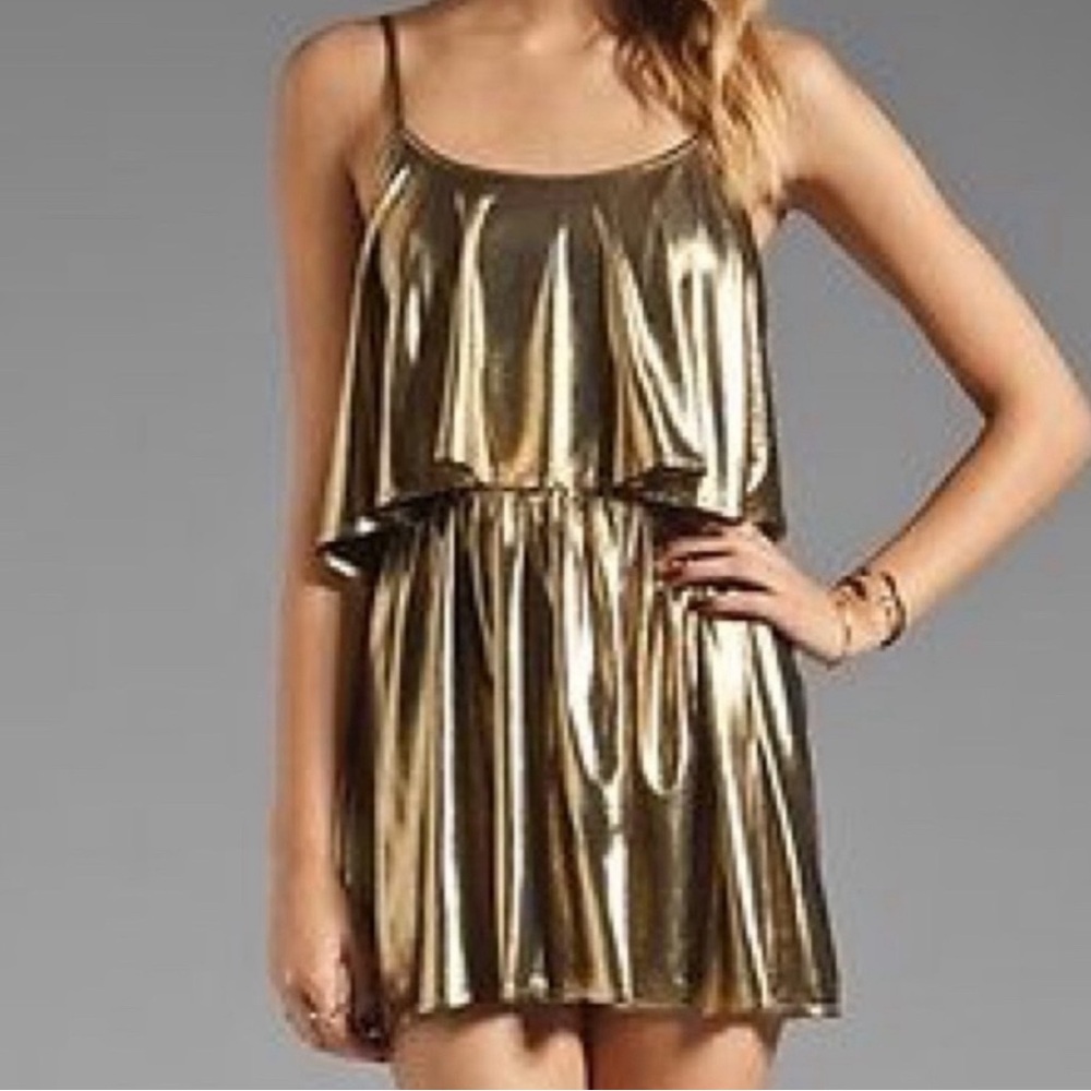Lovers and Friends Liquid Gold Sunkissed Mini Dress